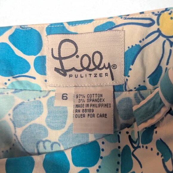Lilly Pulitzer Leopard Lounge Skirt Blue Skort Size 6 - Picture 5 of 5